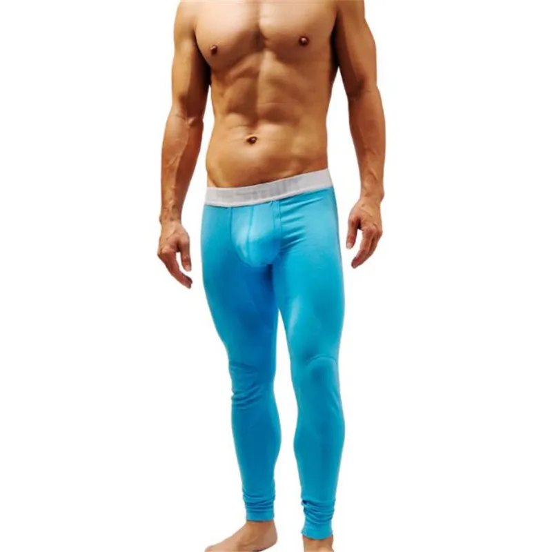 FR мужские длинные штаны, мужские Модальные теплые леггинсы, мужские колготки тонкие брюки - Цвет: Синий
