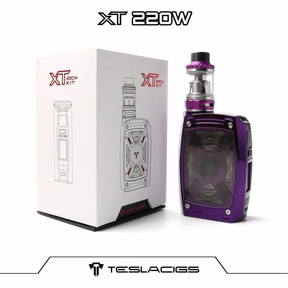 

Original Teslacigs XT 220W Box Kit with Tallica Mini Atomizer Tank 4ml Tesla XT Mod Vape Electronic Cigarette Vaper Revenger Kit