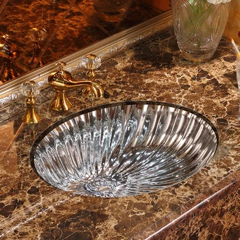 

Ceramic Silver Washbasin Embedded Hand oval ceramic Washbasin bathroom sink