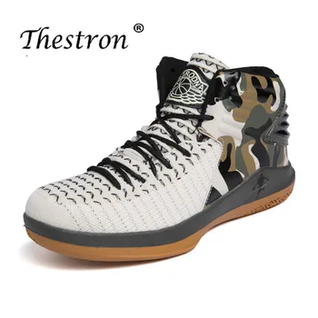 

THESTRON Basketball Shoes For Kids High Top Basketball Sneakers Quality Male Basketball Boots Men Black Red Sport Shoes For Men