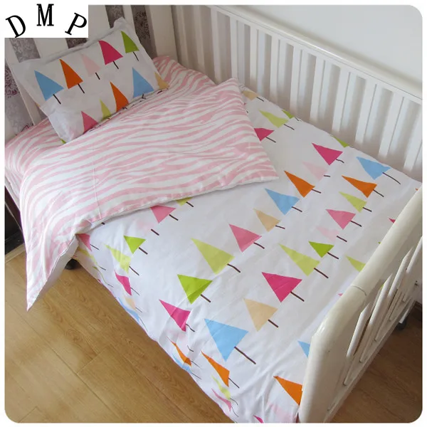 Promotion 3pcs Cartoon Baby Crib Bedding Set 100 Cotton Curtain