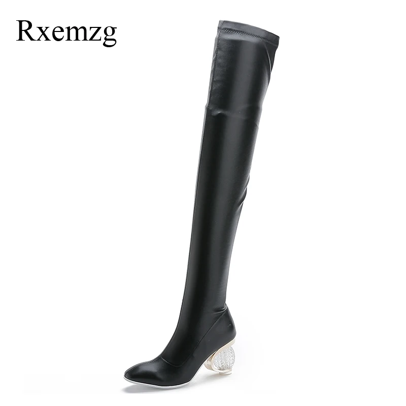 

Rxemzg strange style over the knee boots elegance pointed toe winter shoes dress boots for women fashion high heels long boots