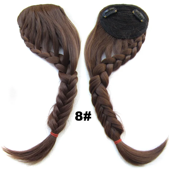 B12 Color 8 4 шт./лот плетеная заколка для волос, удлинитель для волос, для невесты, Косой челка, заколка для волос, для укладки волос, 19 цветов - Цвет: B12 Color 8