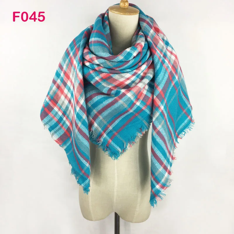 

Za Design Winter Pashmina Soft Textile Square Plaid Blanket Scarf Women Tartan Cashmere Wrap Shawl Neck Warmer 140 x 140cm