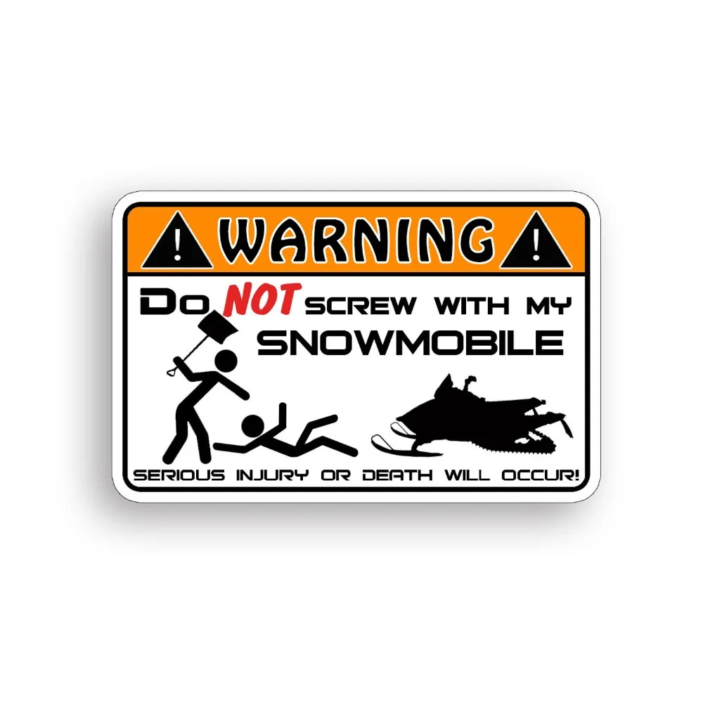 FUNNY WARNING SNOWMOBILE SLED STICKERS SNO X RACING SNOW TRAIL SKI STUD 12PC GR2 