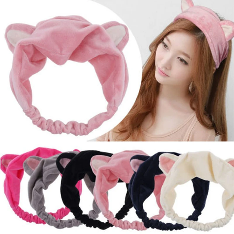 Women's Girl's Nylon Hair Band Cat Ear Hair Band Korean Style Wash Face Helper Headdress Hair Accessories Makeup Tools