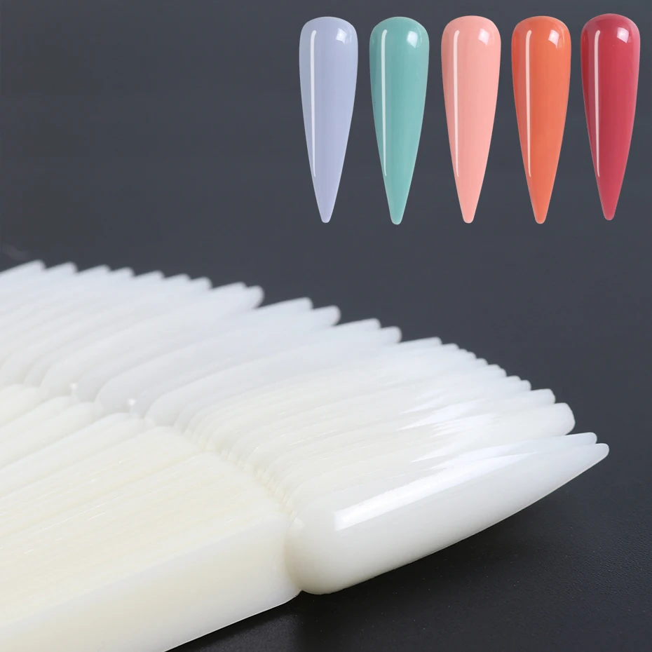 

40pcs/Set Fake Nail Tips Stiletto Practice Color Display Transparent False Fan Board Ring Manicure Polish Nail Art Tools TR1503