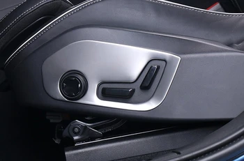 

For Volvo XC60 2018/ XC90 2015 2016 2017 2018 Steel Matte Interior Rear Seat Adjustment Button Frame Sticker Cover 2*Car styling
