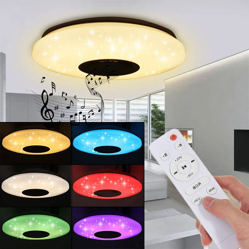 

Smart LED Ceiling Lights RGB Dimmable 60W APP Remote Control Bluetooth Music Star Light Bedroom Living room Ceiling Lamp