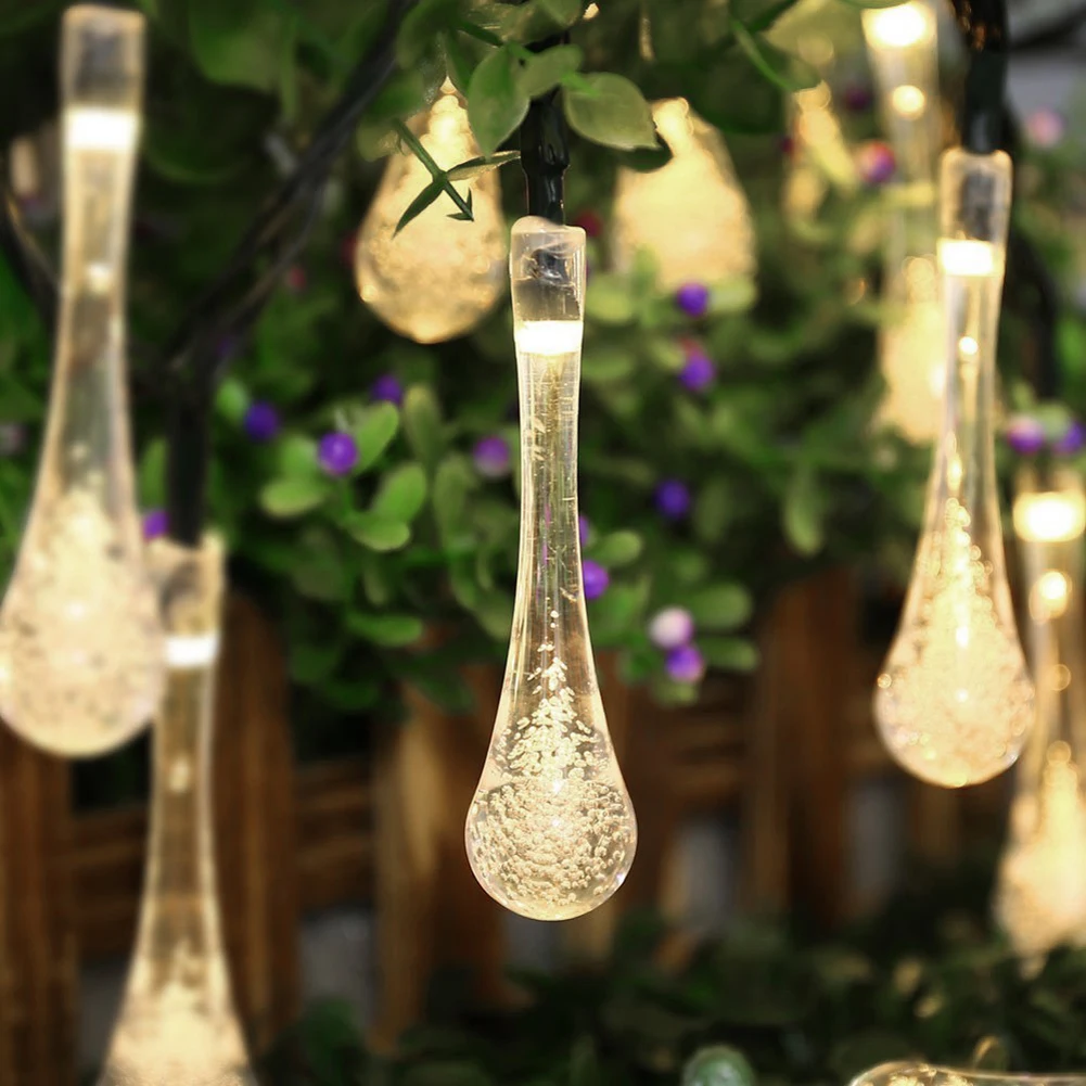 

TSLEEN 4pcs/lot 2m 20 LED String lights Meteor Falling Star Rain Drop Xmas String Fairy Light Bulb Garden Holiday Decoration