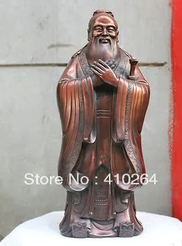 

[GANG ] 42cm Chinese Confucian Red Bronze statue Confucius KongZi Founder of Confucianism discount 30%