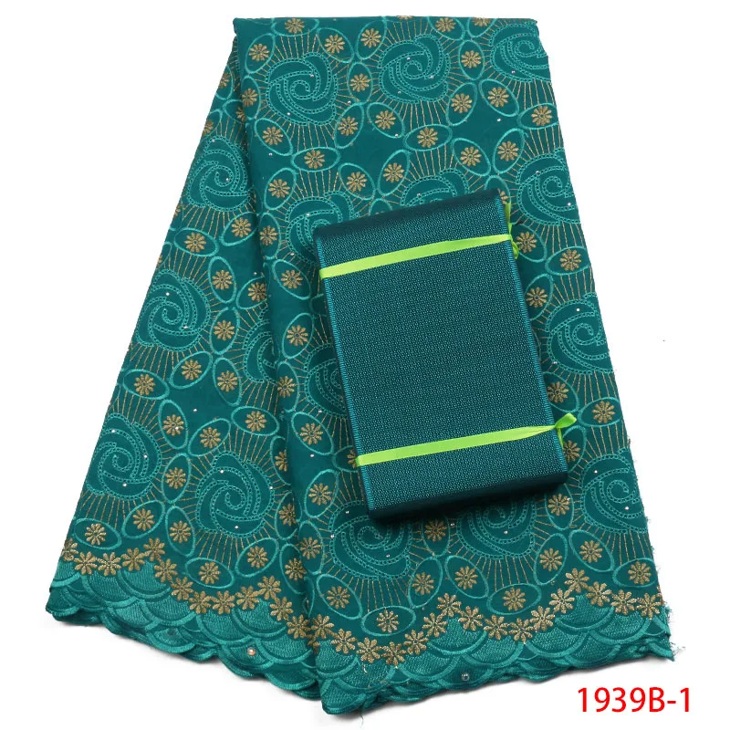 

Cotton African Lace Fabric With Stone Embroidery High Quality Hot Selling Nigerian Swiss Voile Lace Fabric Add Aso Oke AMY1939B