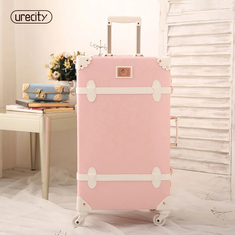 

2018 girl style travel luggage 20"22"24" large size custom suitcase carry-ones leather pu good material spinner rolling luggage