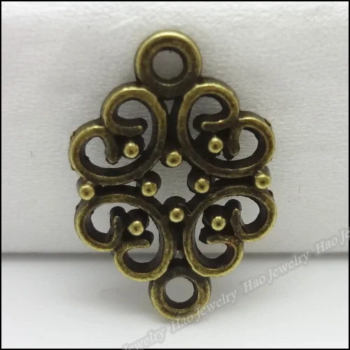 

100pcs Vintage Charms Flower Pendant Antique bronze Fit Bracelets Necklace DIY Metal Jewelry Making