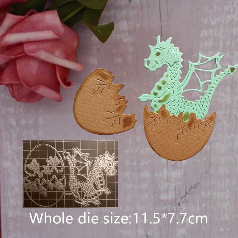 

11.5*7.7cm 2019 Dragon and egg Metal Cutting Dies Stencils for DIY Scrapbook Photo Album Paper Card Decorative Craft Embossing