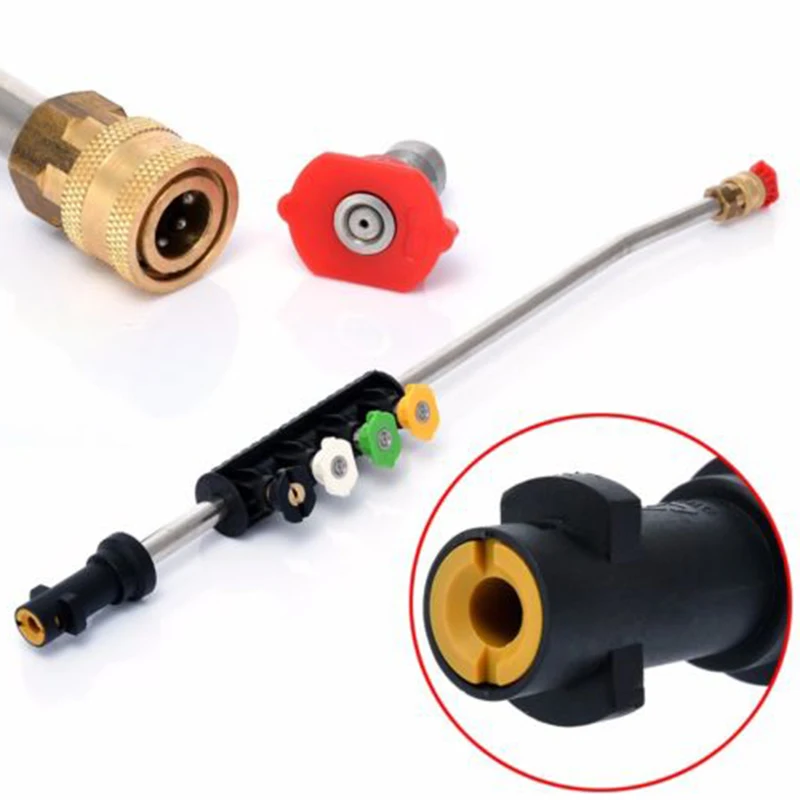 High Pressure Washer Spray Nozzle Tips Car Wash Metal Jet Lance Nozzle with 5 Quick Nozzle Tips For Karcher K1 K2 K3 K4 K5 K6 K7 High Pressure Washer Spray Nozzle Tips Car Wash Metal Jet Lance Nozzle with 5 Quick Nozzle Tips For Karcher K1 K2 K3 K4 K5 K6 K7
