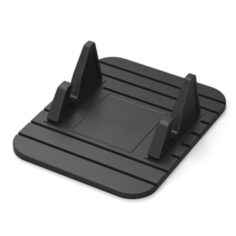 Car GPS Silicone Anti Slip Mat Desktop Bracket Mobile Phone Bracket Stand for IPhone Samsung Holder Auto Interior Accessories - Цвет: Black