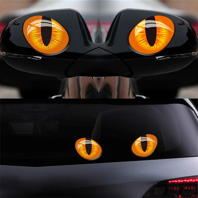 Наклейки на окна автомобиля Atreus 2X 3D Cat eye для BMW E46 E60 Ford focus 2 Kuga Mazda 3 cx 5 Volkswagen Polo Golf 4 6