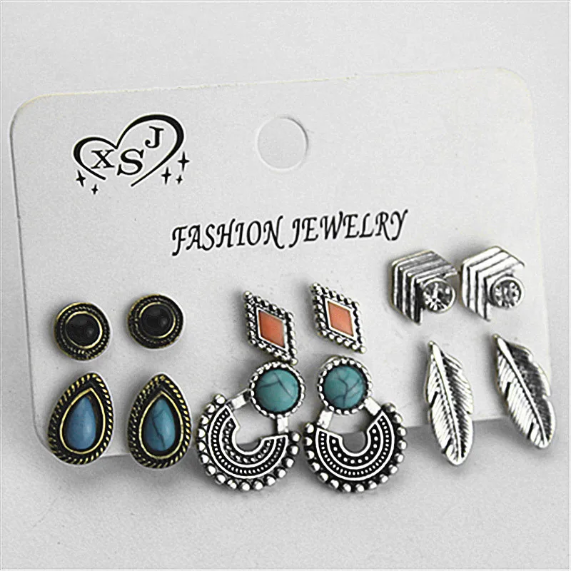 Новые модные красивые женские украшения для девочек на день рождения, в богемном стиле, 6 пар в комплекте, прекрасные серьги