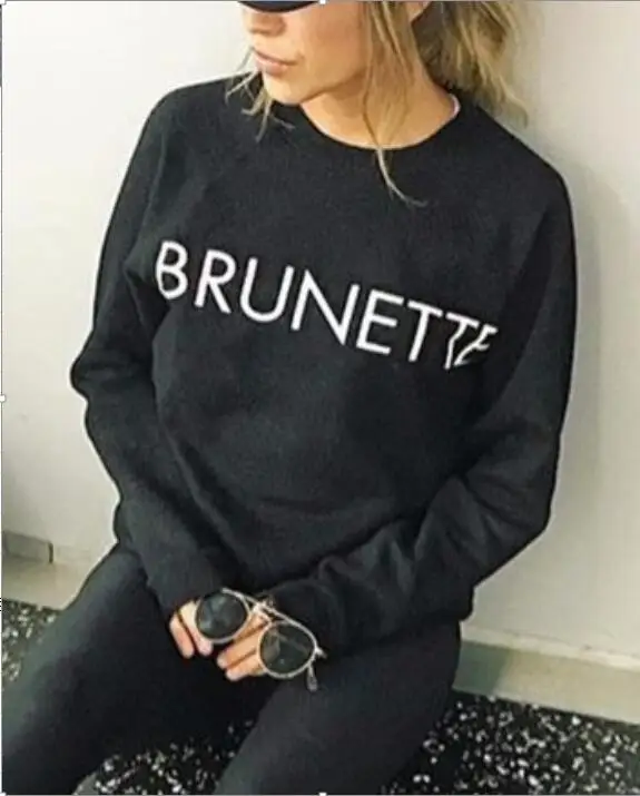 brunette sweatshirt