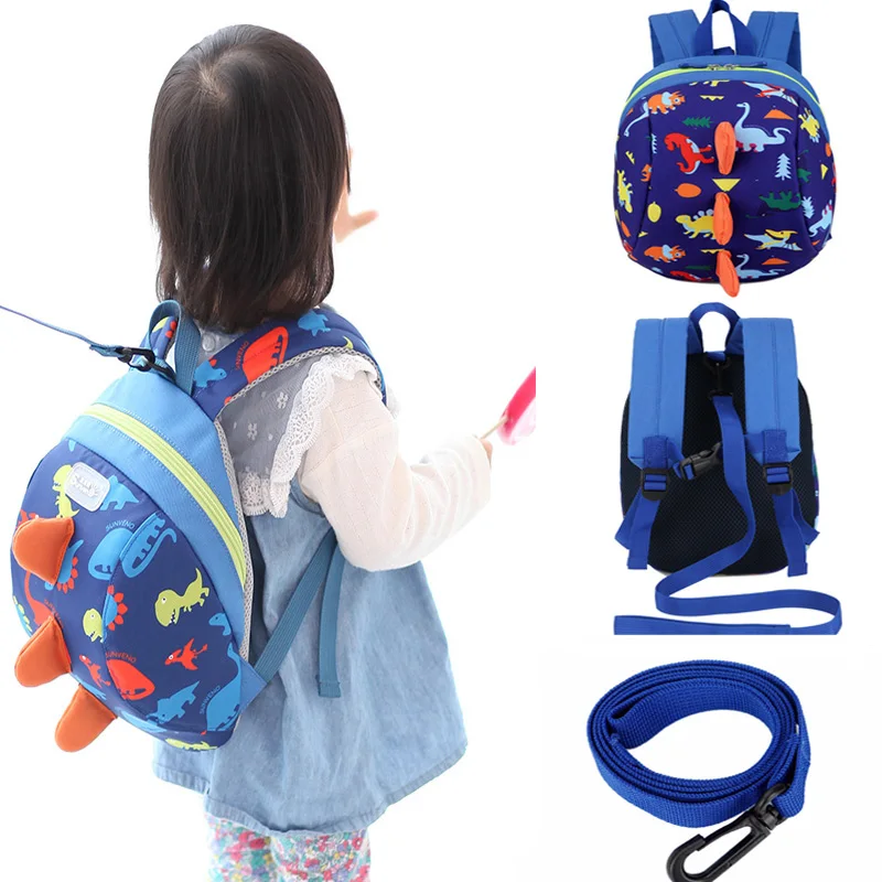 Милый мультяшный Детский рюкзак с ремнем, поводок, безопасность, анти-потеря, рюкзак с ремнем, ходунки, рюкзак с динозавром