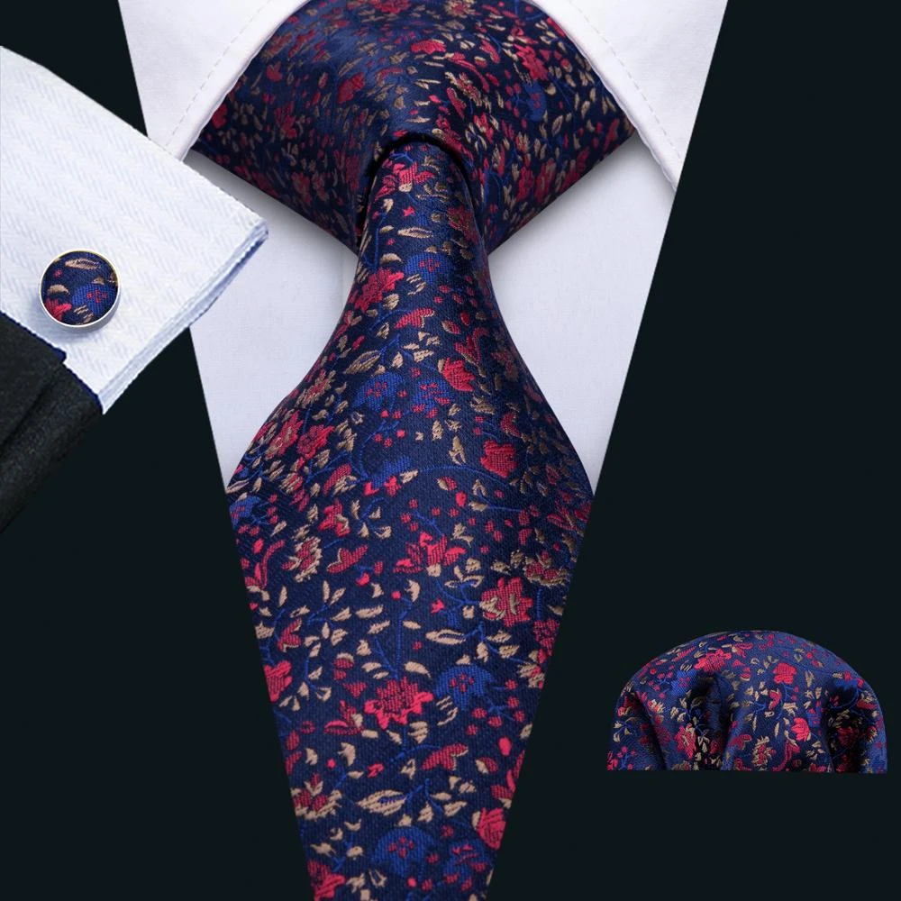 Corbata Jacquard de seda 2018 para hombre, conjunto de corbata de negocios, tejido azul, para boda, Barry.Wang, novedad de 100%, envío directo, LS 5008| Corbatas y pañuelos hombres| - AliExpress