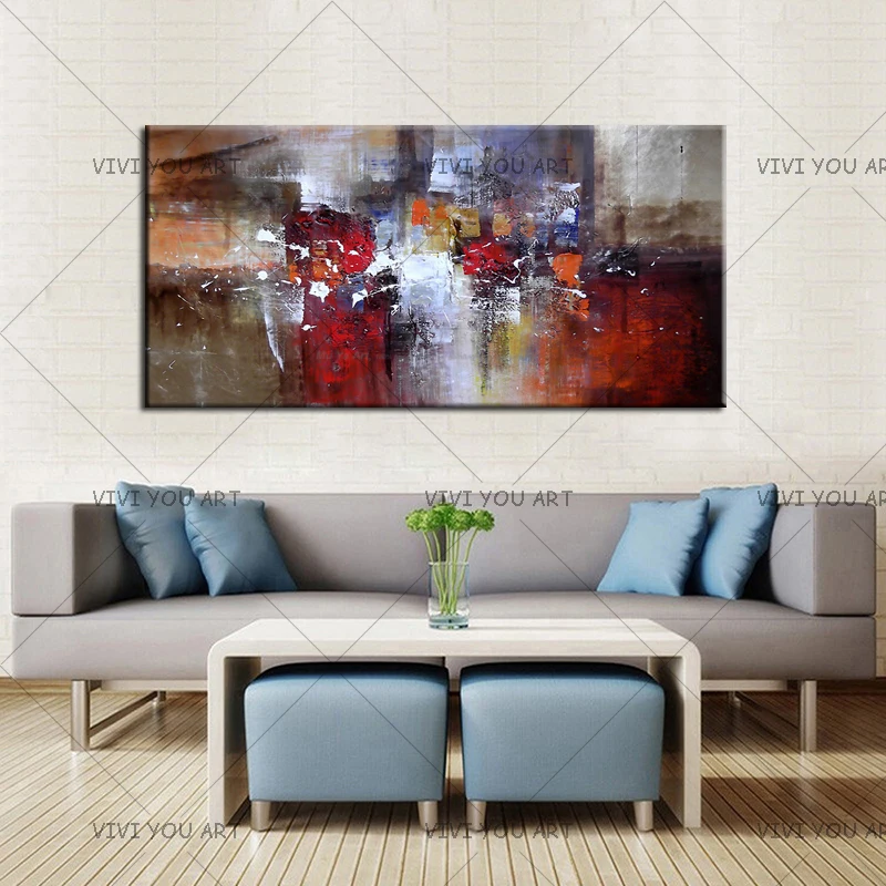 Abstract Modern Large Canvas Wall Art Huge Handmade Oil Painting Decorative Paintings For Home Decor Office Decoration | Дом и сад