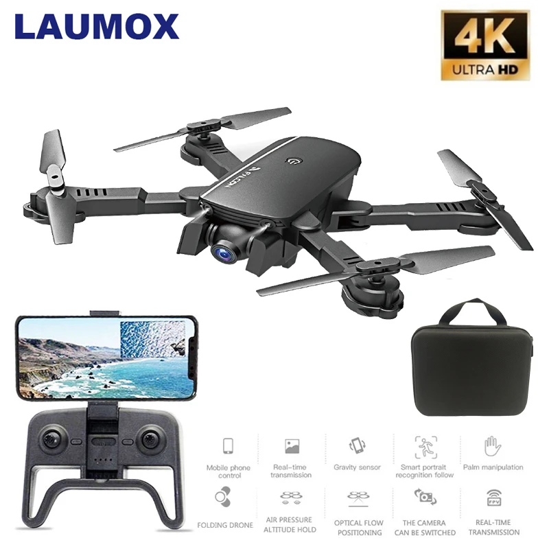 

LAUMOX M66 RC Drone with 4K Camera Drone Wide Angle Optical Flow Positioning Gesture Photo Wifi FPV Foldable Quadcopter Vs E58