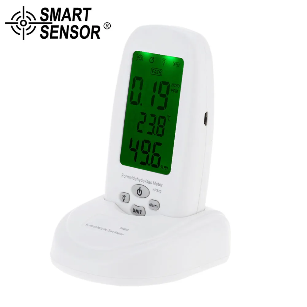 

SMART SENSOR Formaldehyde Gas Detector pollution meter test indoor Air Quality Monitor measurement Thermometer Hygrometer 5 PPM