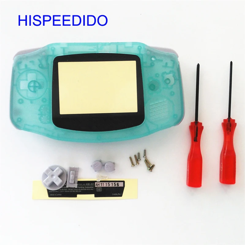 

HISPEEDIDO Green For Gameboy Advance Glow in the Dark Noctilucent Plastic Shell Case Housing Screen lens For GBA Luminous Cover