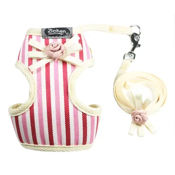 

Zichen Cat Harness Vest Dog Leash Set Adjustab Small Medium Dog And Cat Satin Mesh Fabric Lining Lovely Bowknot Harness Vest S-M