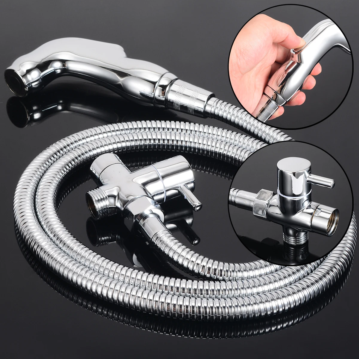 Handheld Shower Head Bidet Spray Set Wall Bracket Toilet Single Hole Tap Sprayer Set Water Saving Shower Nozzle For Bath