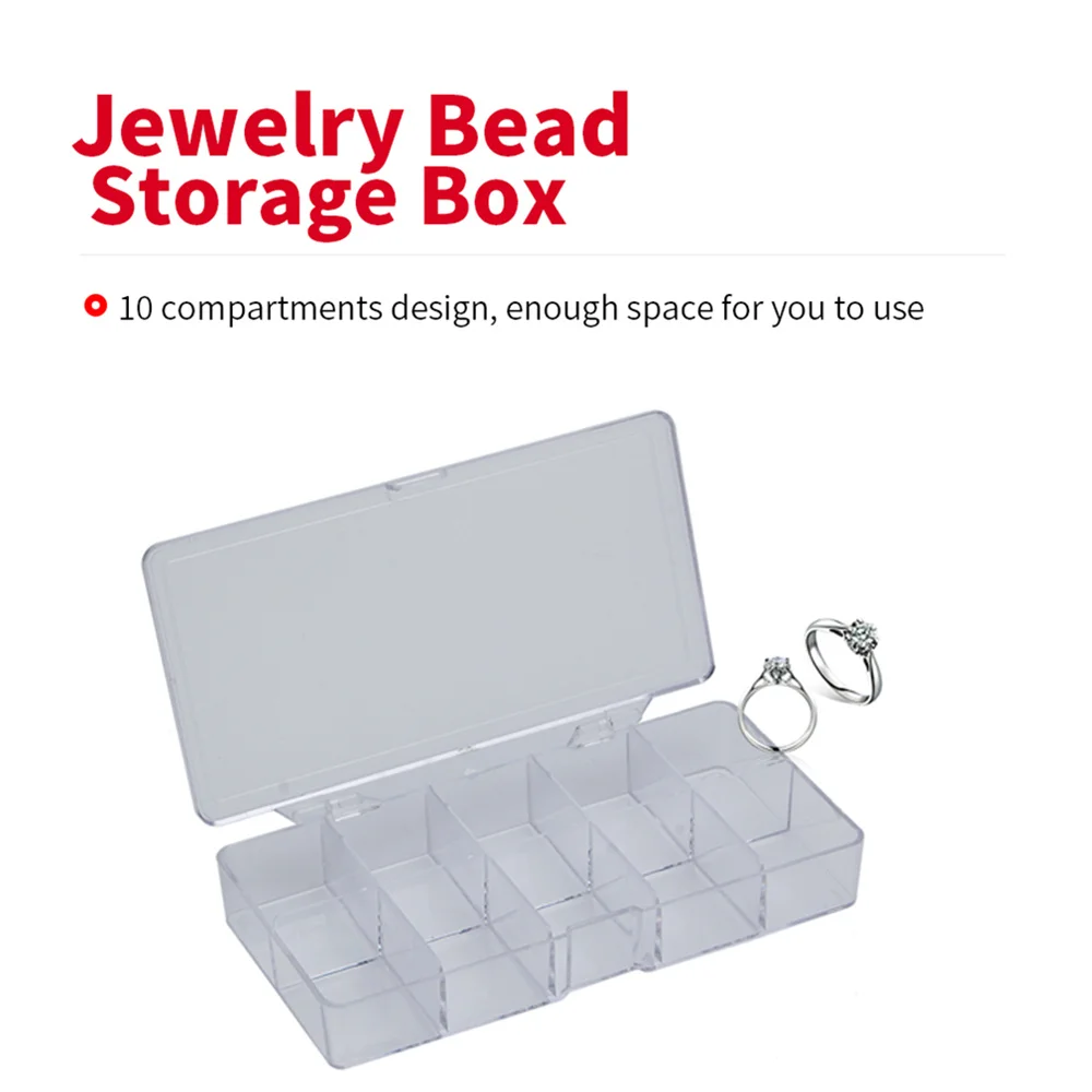 Durable Jewelry Bead Storage Container 10 Compartments Sturdy Hard