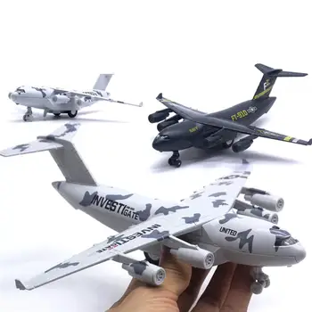 

Diecast C17 Transport Plane Pull back Light Sound Aircraft Model Education Toy