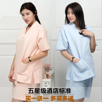 

new women's cotton pajamas Bathrobe kimono hotel bathrobe spring and summer Waffle sweat evaporate couples bath robe