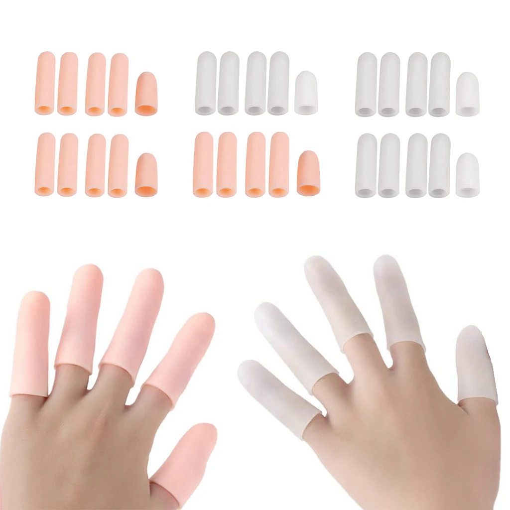 10 Pieces Elastic Gel Toe Finger Cap Cover Protective Splint Sleeves Tube Fit for Women Men-Can be Trimmed According Needs
