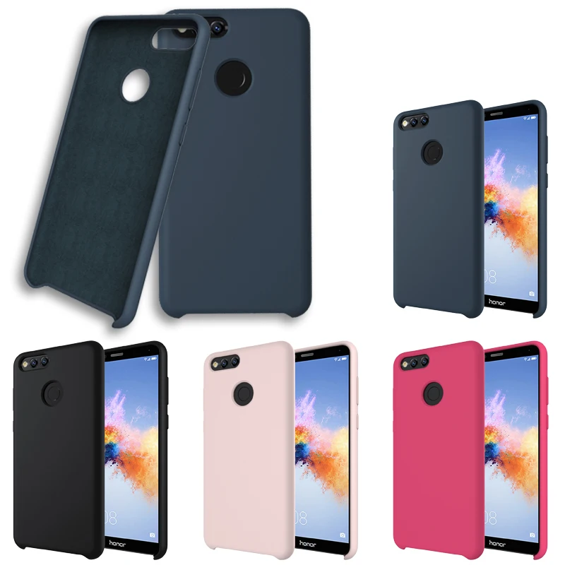 Nuomaofly Liquid Silicone Case Smooth Rubber Back Cover Microfiber Cloth Lining Phone Cases For Honor 7 X / Huawei 7X |