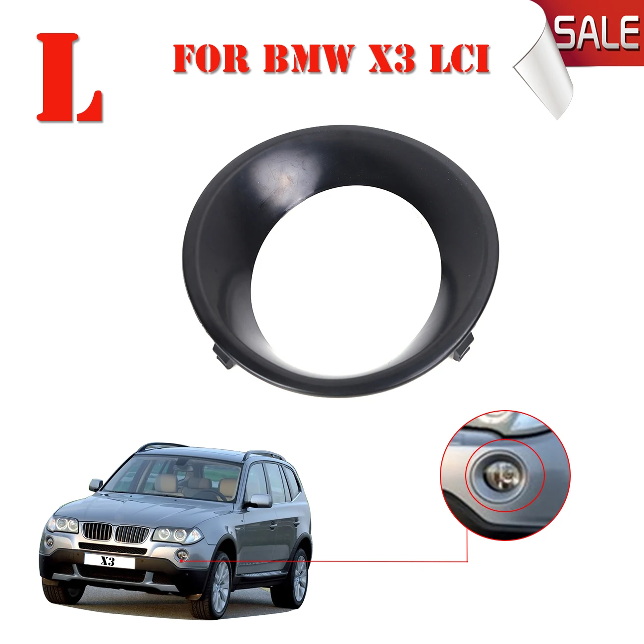 Genuine Fog Driving Light Primed Grill Trim Cover Left BMW X3 E83 LCI 2007-2010