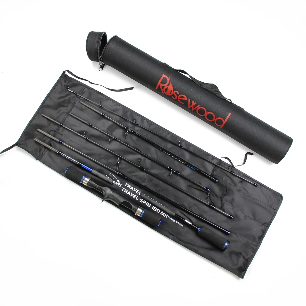 ROSEWOOD 8-Piece Portable Fishing Lure Rod Spinning Casting Handle In One Rod 10-30g 15-45g Lure Weight Travel Rod With Bag  (15)