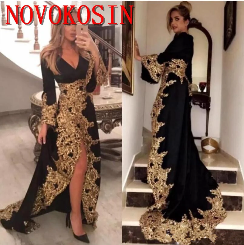 black and gold celebrity dresses