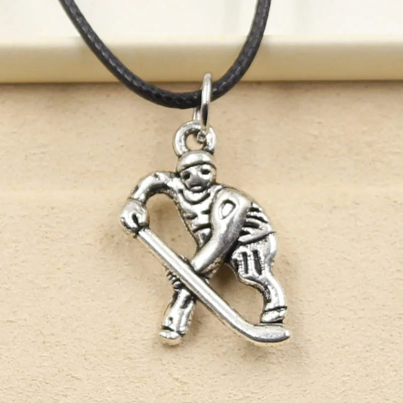 New Durable Black Faux Leather hockey sporter Cord Choker Charm DIY
