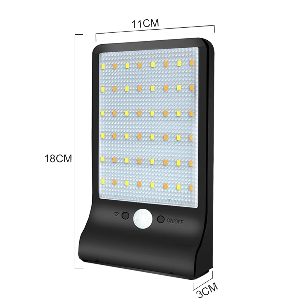 48 Светодиодный Солнечный настенный уличный светильник на солнечных батареях, датчик движения, водонепроницаемый светодиодный светильник