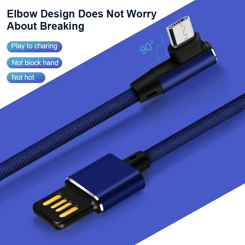 Coolreall عكسها USB مايكرو كابل 2.4A الهاتف سريع المصغّر USB كبل شحن لسامسونج Xiaomi شاحن هاتف محمول يعمل بنظام تشغيل أندرويد كابل بيانات