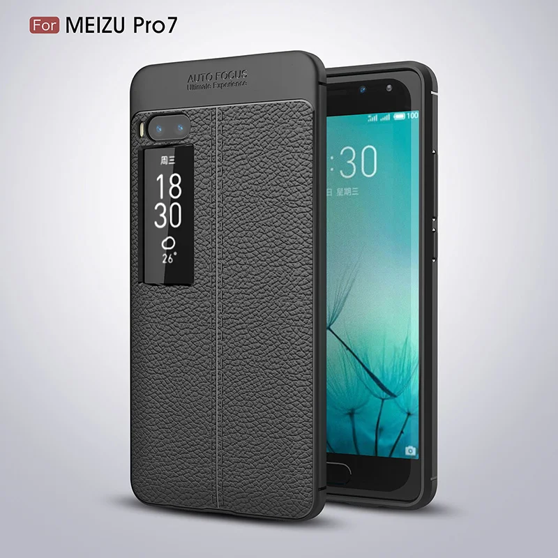 Litchi leather silicone case Meizu Pro 7 (12)