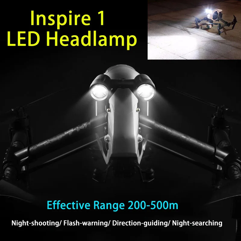 Inspire 1 LED Headlamp Headlight Spotlight Night Light Navigation Light 200 500m Distance for