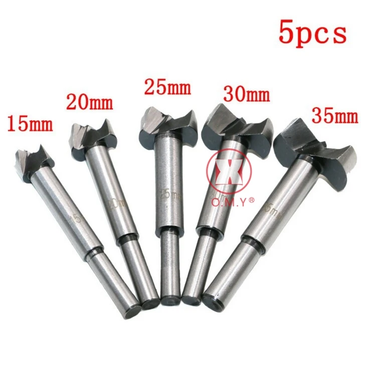 

OMY 5Pcs Carbide Tip HSS Drill Bit Saw Set Metal Wood Drilling Hole Cut Tool 15/20/25/30/35mm Hole Cutter Drilling Tools