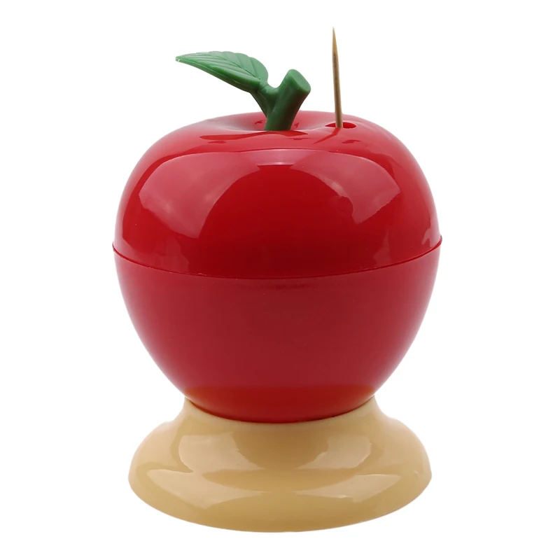

Toothpick Fashion Small Portable Fruit Apple Shape Vintage Romantic Creative Automatic Toothpick Box for christamas