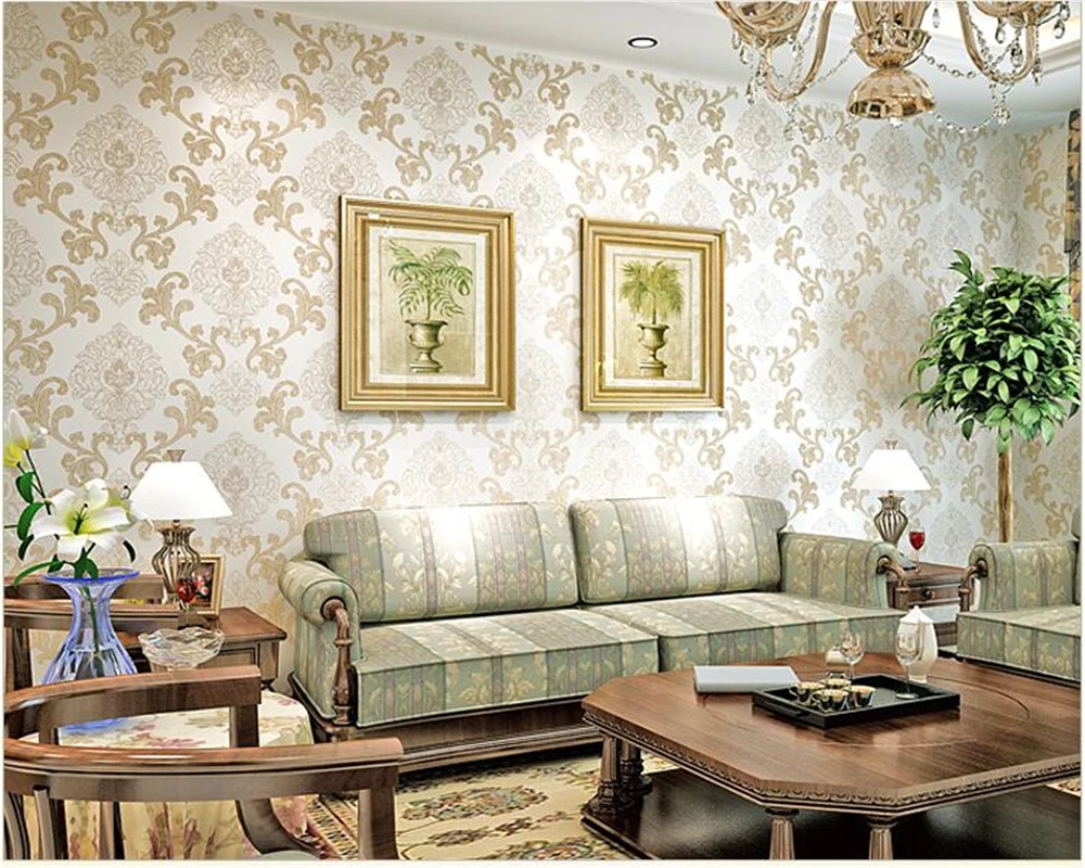 Papel de parede hudas beauty Европейский Дамаск тисненые роскошные черные нетканые обои papier