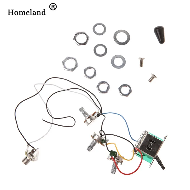 

Guitar potentiometer Accessories ST Electric Guitar Circuit Wiring Harness 5 Ways Switch 2V1T1J A500K B500K