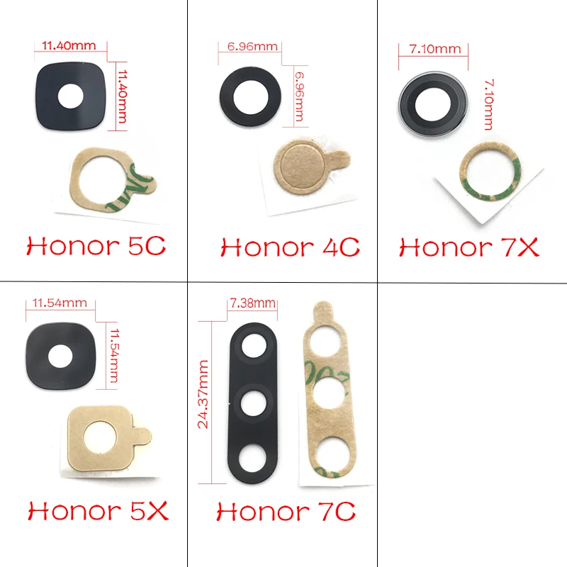 

With Adhesive Back Rear Camera glass Lens Cover For Huawei Honor 7c 7x 5c 5x 4c 4x